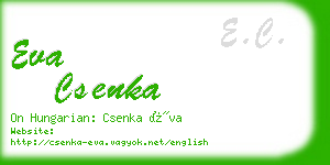 eva csenka business card